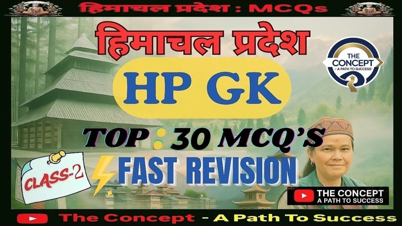 Most Important MCQs of HP GK || Top 30 MCQs of HP GK : Part-2 Based on Latest Pattern 2025-26 