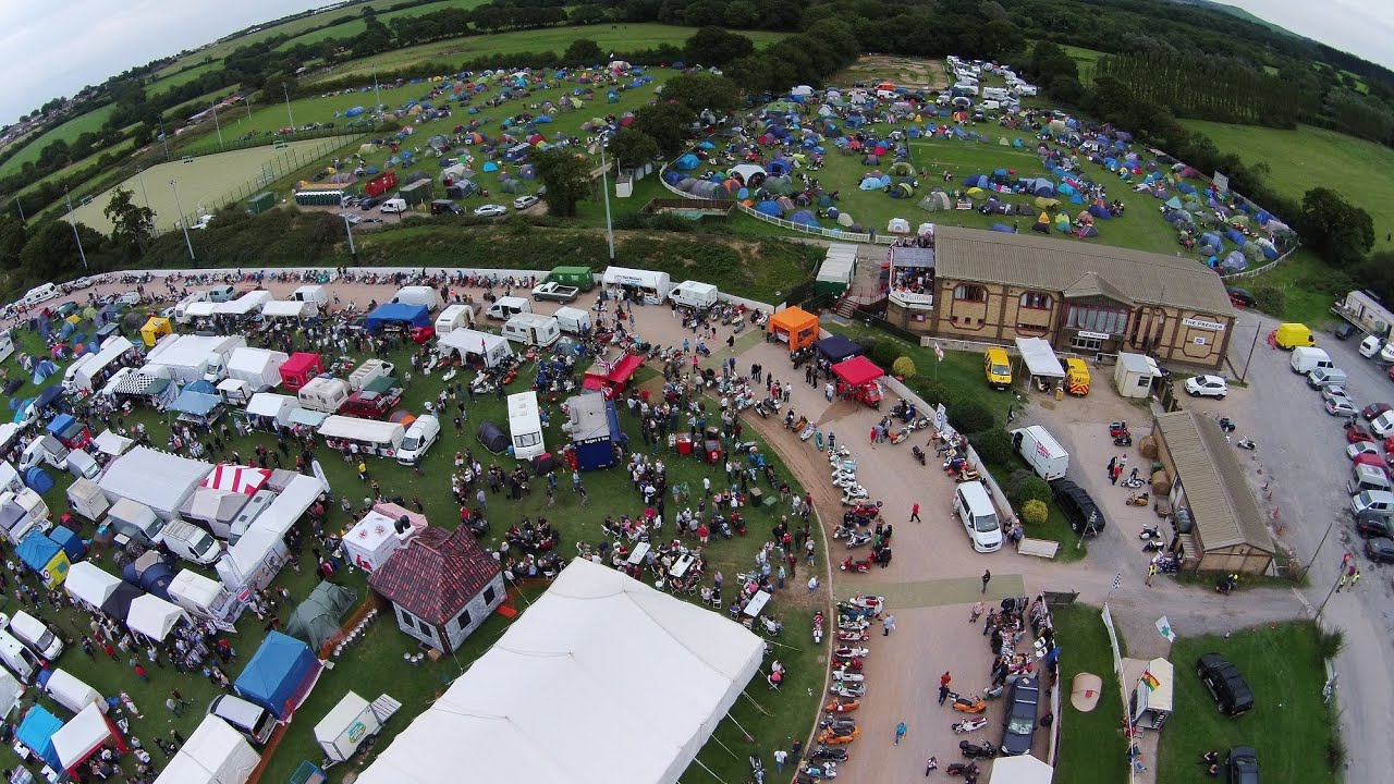 Isle of Wight Scooter Rally Drone Footage of Smallbrook 2015