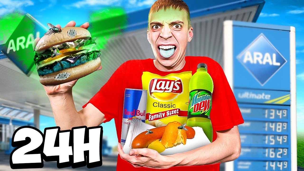 24 STUNDEN nur von TANKSTELLEN ESSEN ÜBERLEBEN! 🤢