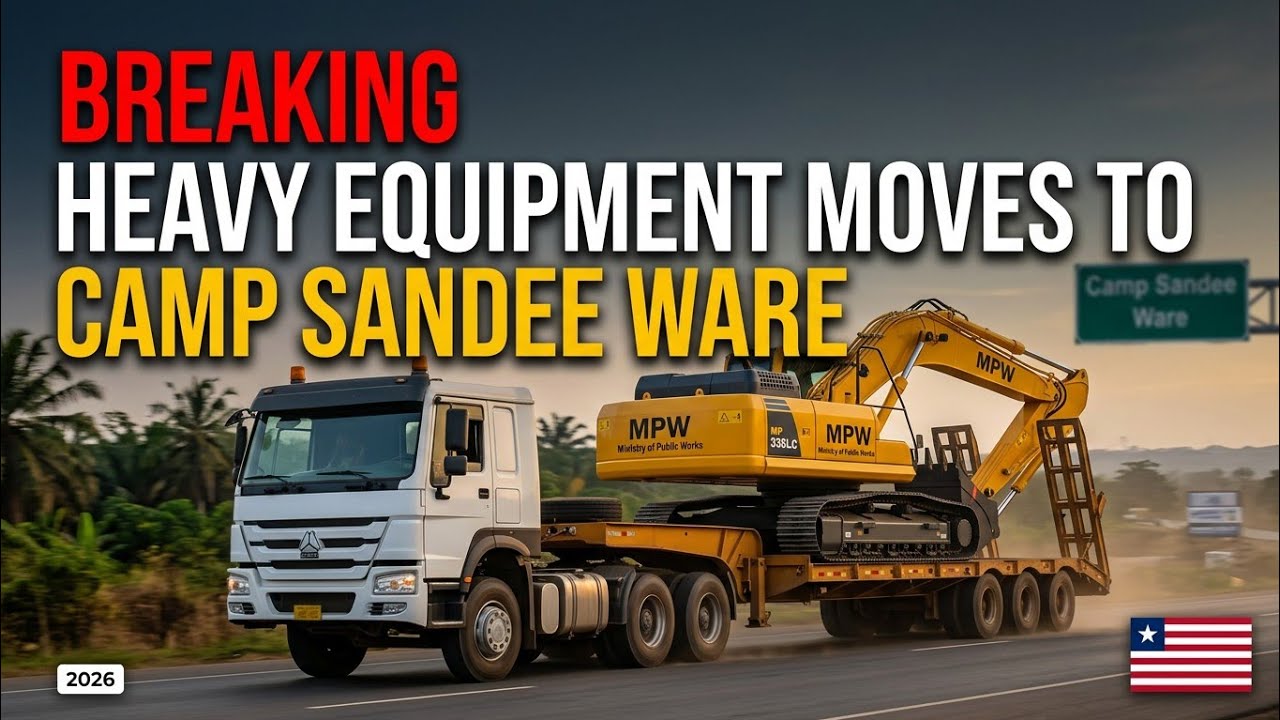 BREAKING: Ministry of Public Works Continues Moving Heavy Equipment to Camp Sandee Ware, Montserrado