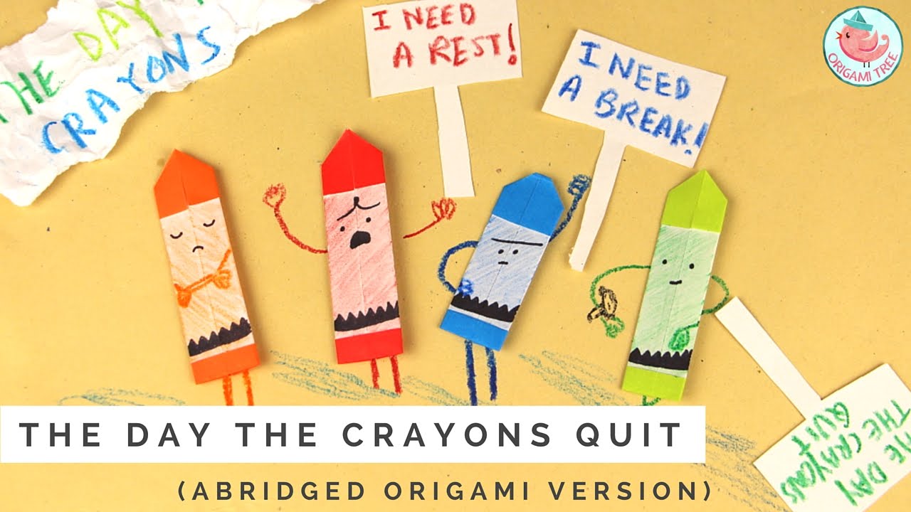 The Day The Crayons Quit by Drew Daywalt & Oliver Jeffers (Animated Read-Aloud: Origami Version)