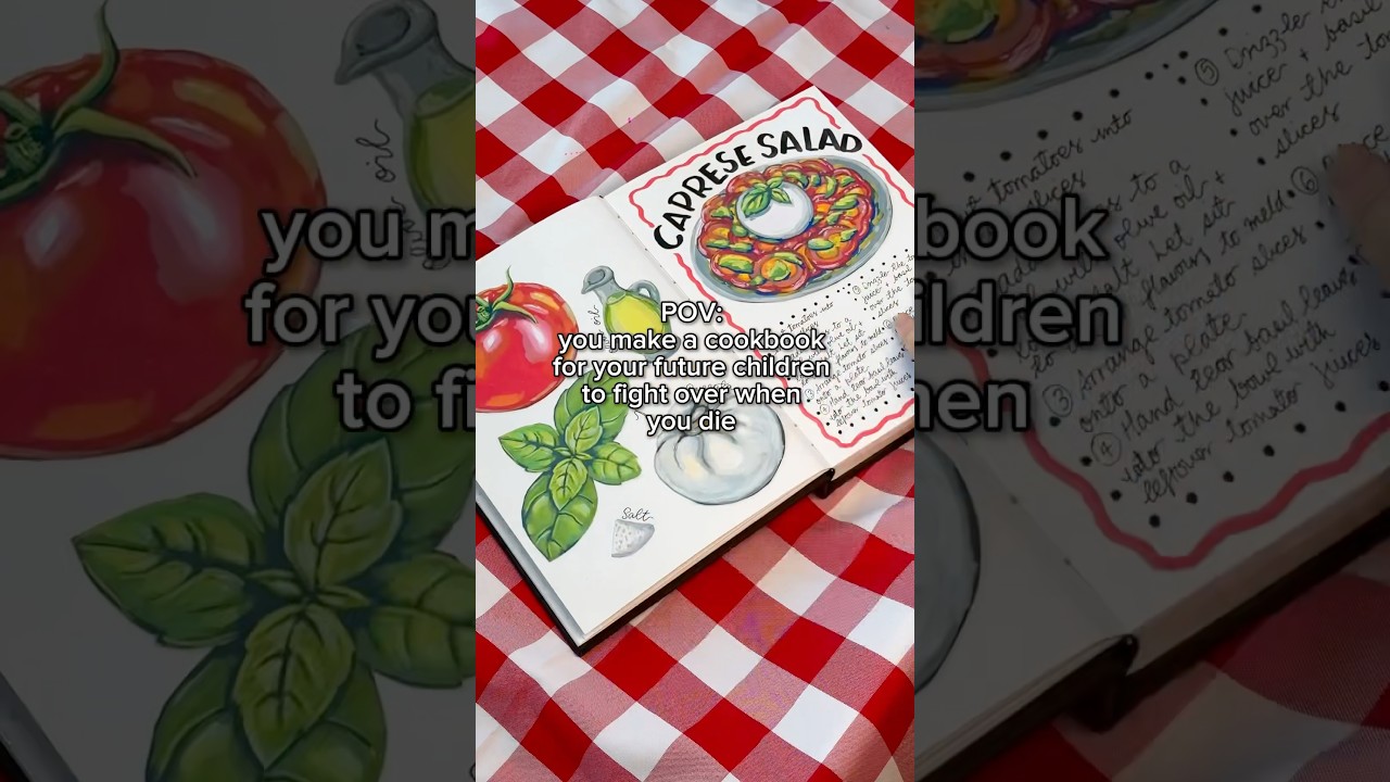 Crafting A Keepsake Cookbook Full Of Illustrated Recipes #cookbook #art #scrapbook #crafting #recipe