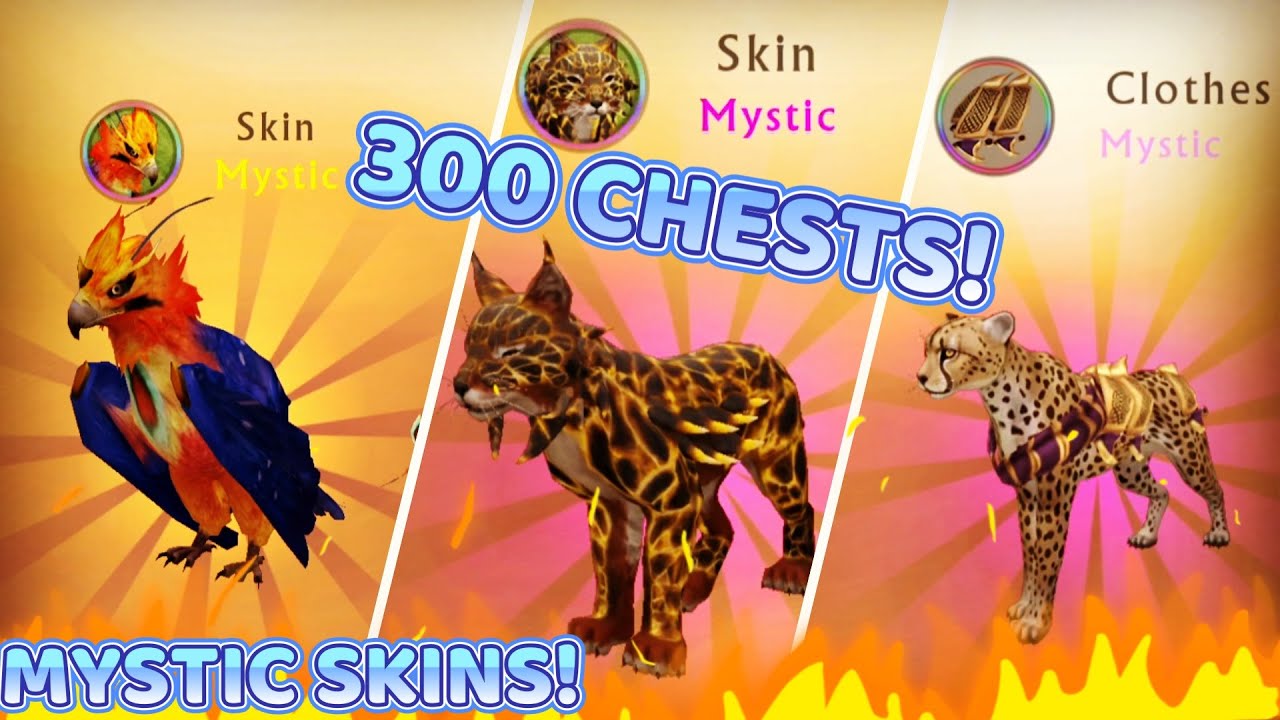 Opening 300 chests and 15 epic chests! Mystic skins! | Wildcraft wild world