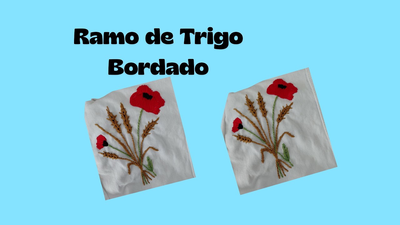 Ramo de Trigo Bordado a Mano - Embroidered Wheat Bouquet