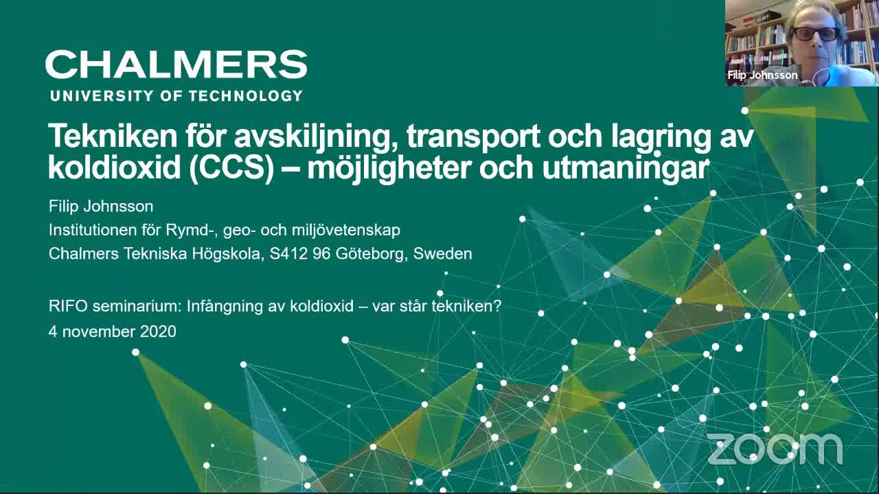Tekniken f&ouml;r avskiljning, transport och lagring av koldioxid (CCS) &ndash; m&ouml;jligheter och utmaningar