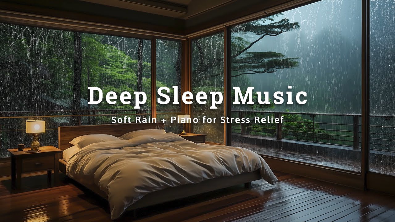 Soothing Piano And Rain Sounds | Deep Sleep Music For Insomnia Help And Relaxation, Meditation