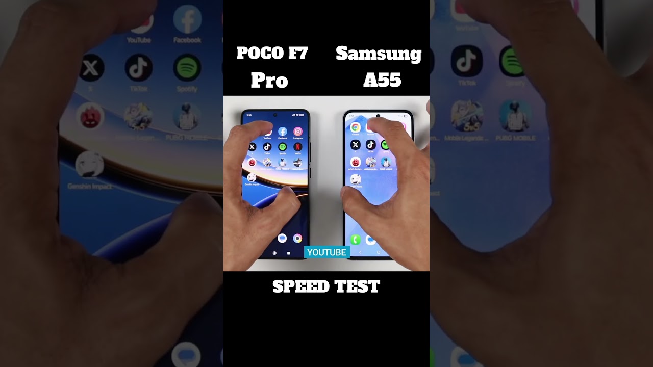 POCO F7 Pro vs Samsung A55 &ndash; Ultimate Speed Test! ⚡ Who Wins? 😱 #SpeedTest #POCOF7Pro #SamsungA55
