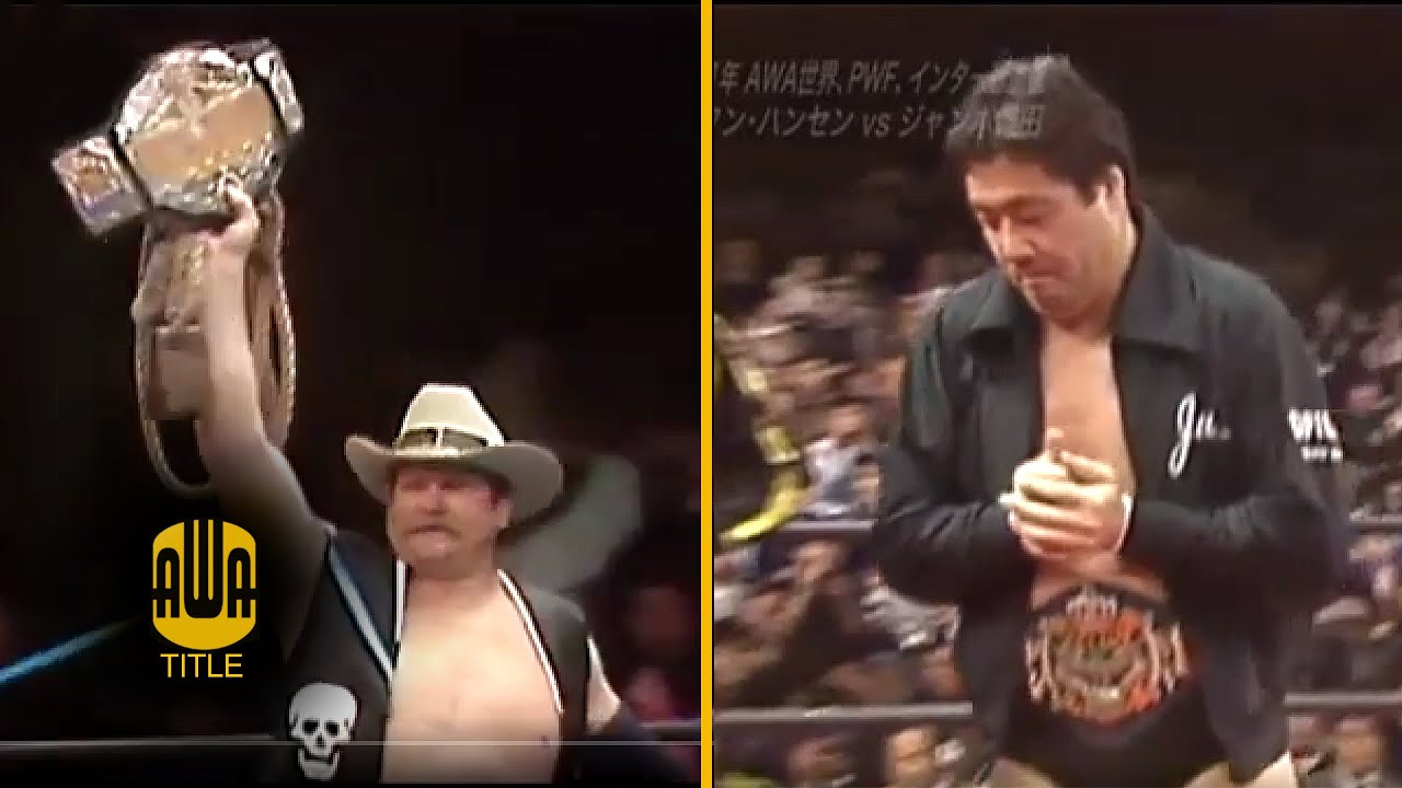 Jumbo Tsuruta vs Stan Hansen 1986 03 29 AWA PWF NWA INT Title