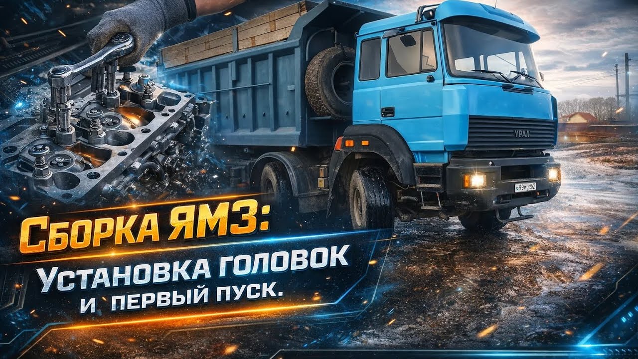 Сборка ЯМЗ: Установка головок и первый пуск. 