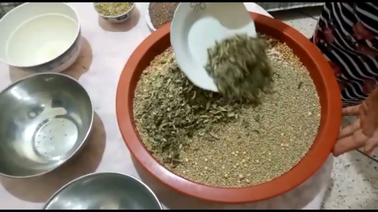 الزميطة بطريقة تقليدية  بالأعشاب  و شعير
