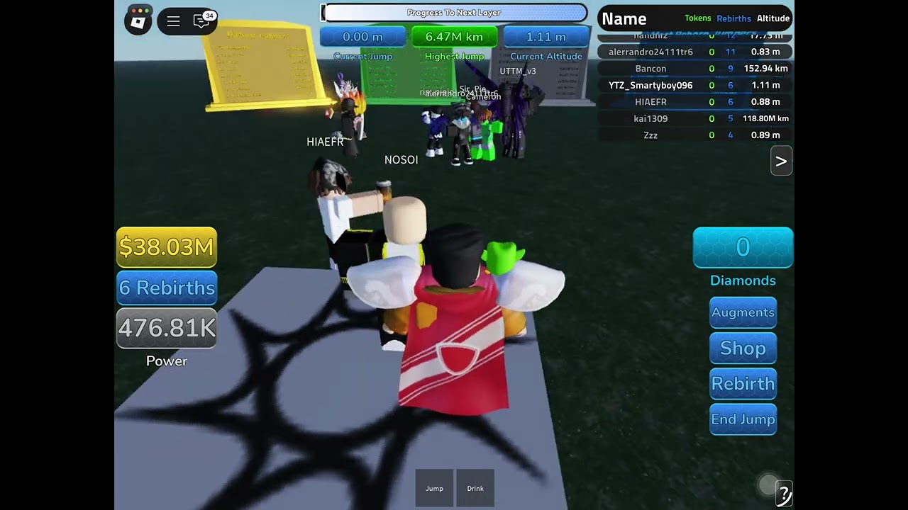 Playing how high can you jump in Roblox