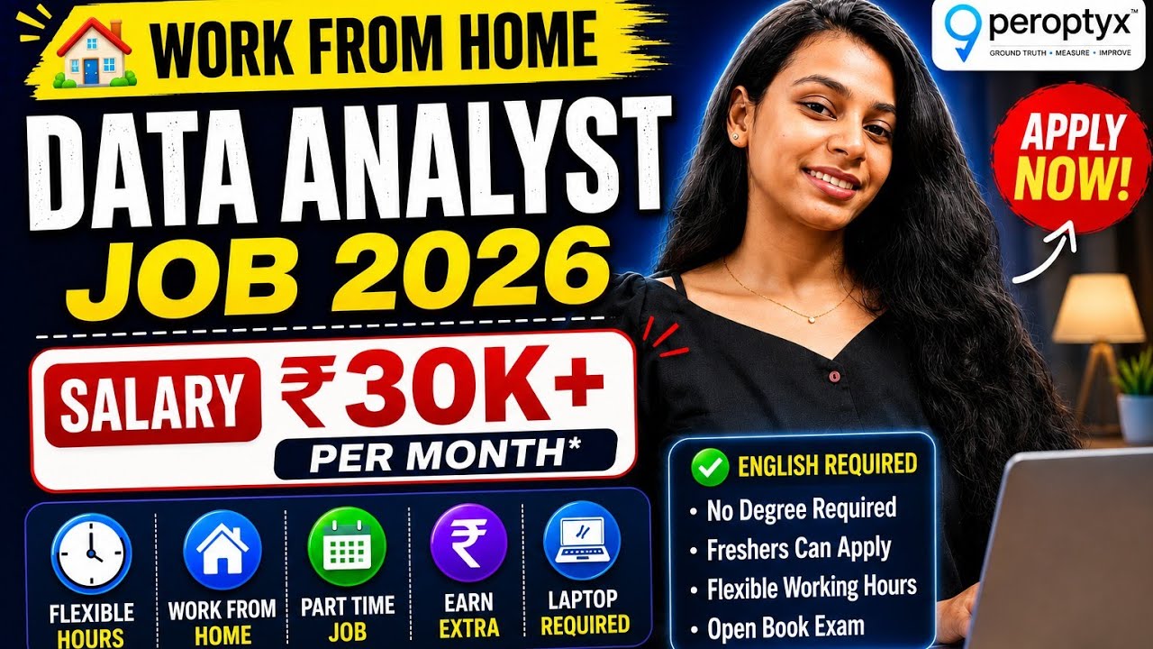 Data Analyst Work From Home Job 2026 | Peroptyx Hiring Freshers & Experienced