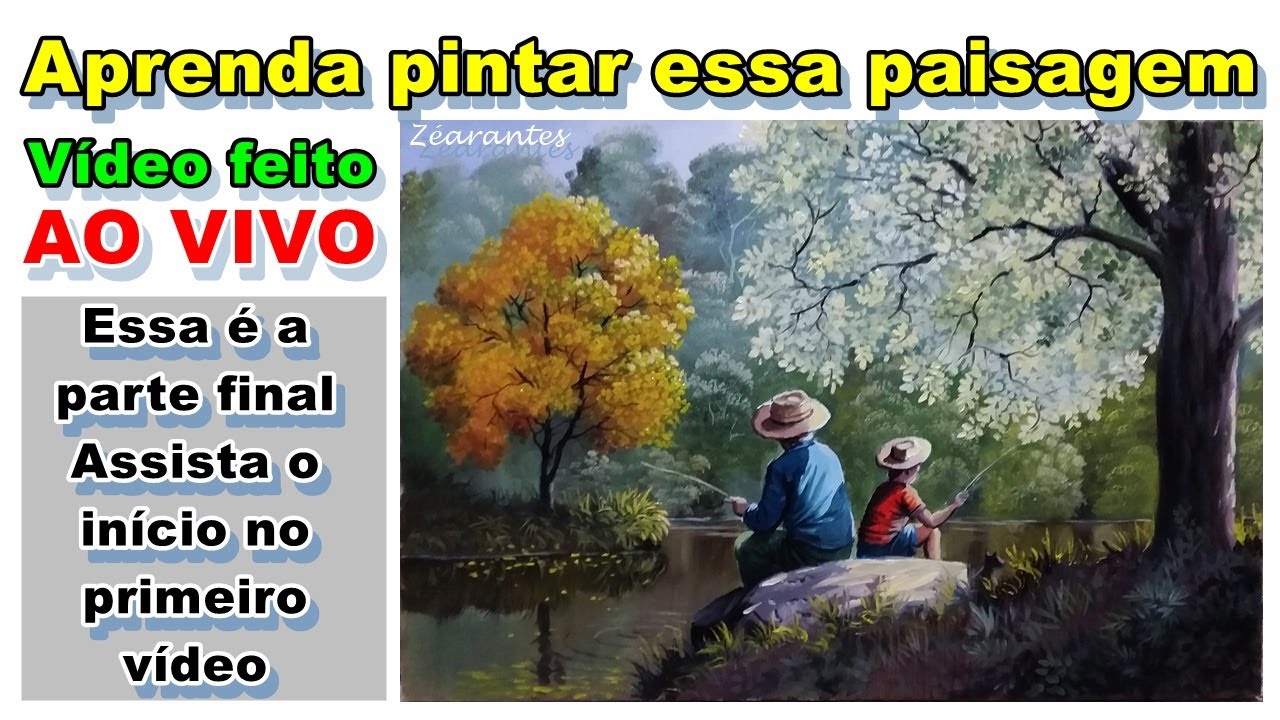 Como pintar uma paisagem com pescador, parte final