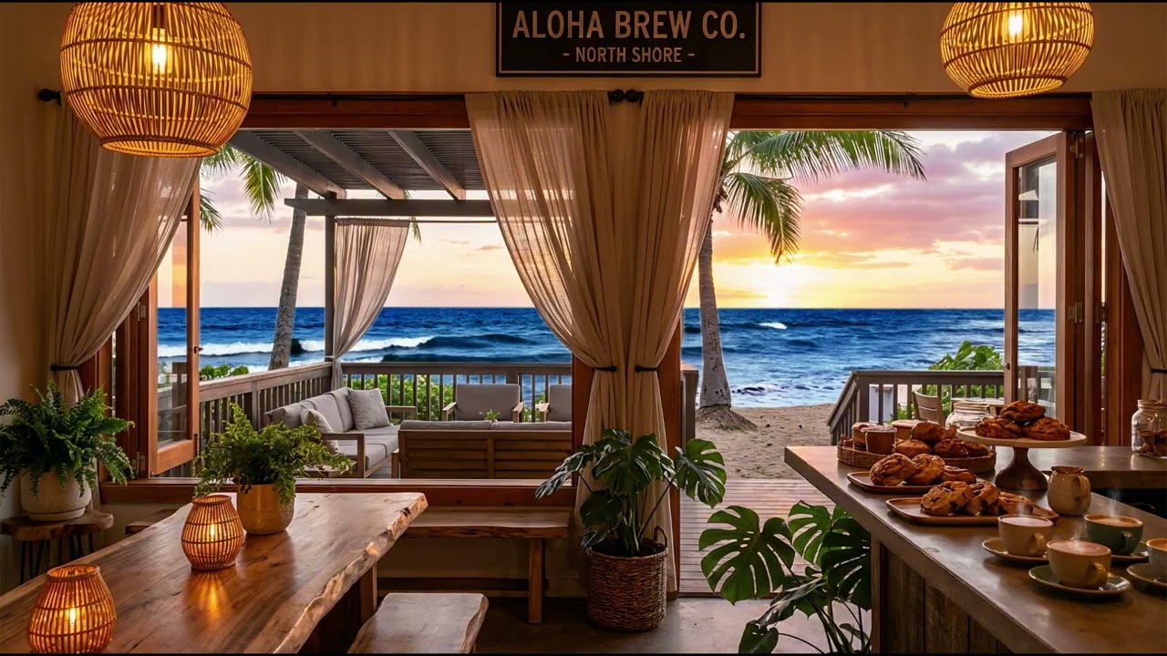 Hawaiian North Shore Coffee Shop Ambience at Mystic Shores - Relax, Sleep, Study