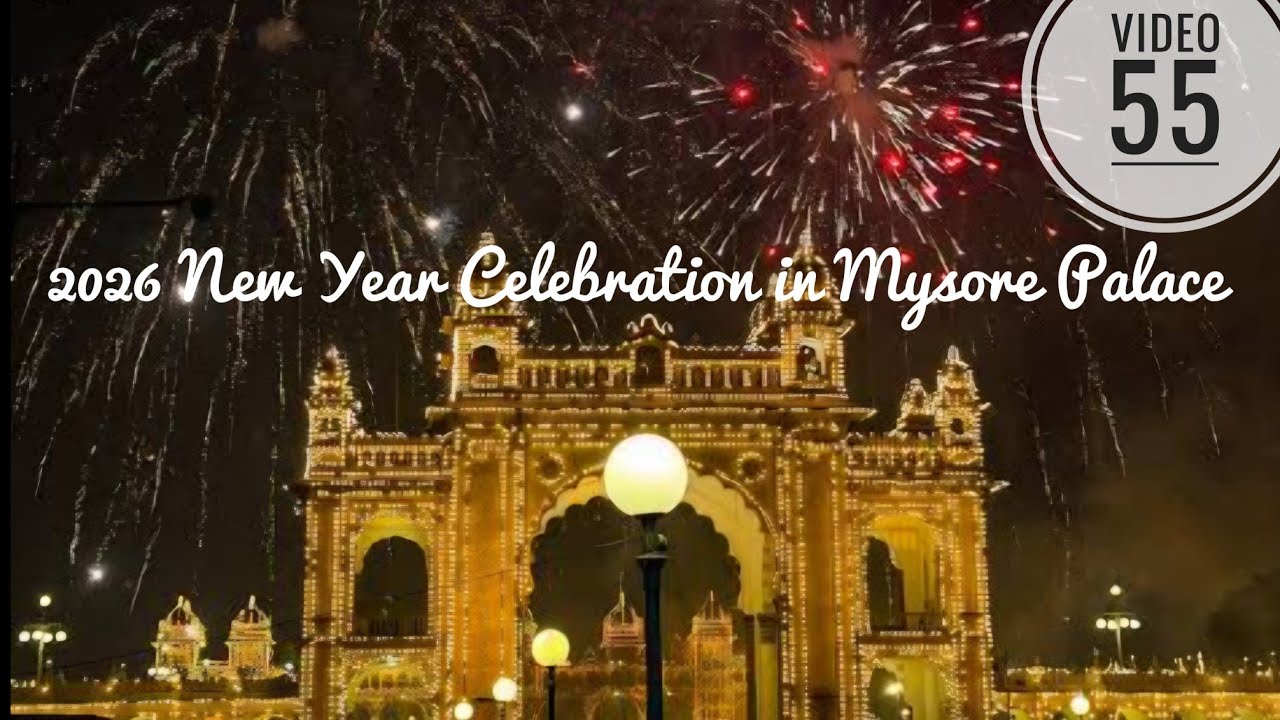 Mysore Palace 2026 New Year Celebration with 9 mins of pure fireworks | Video-55 | bvishu