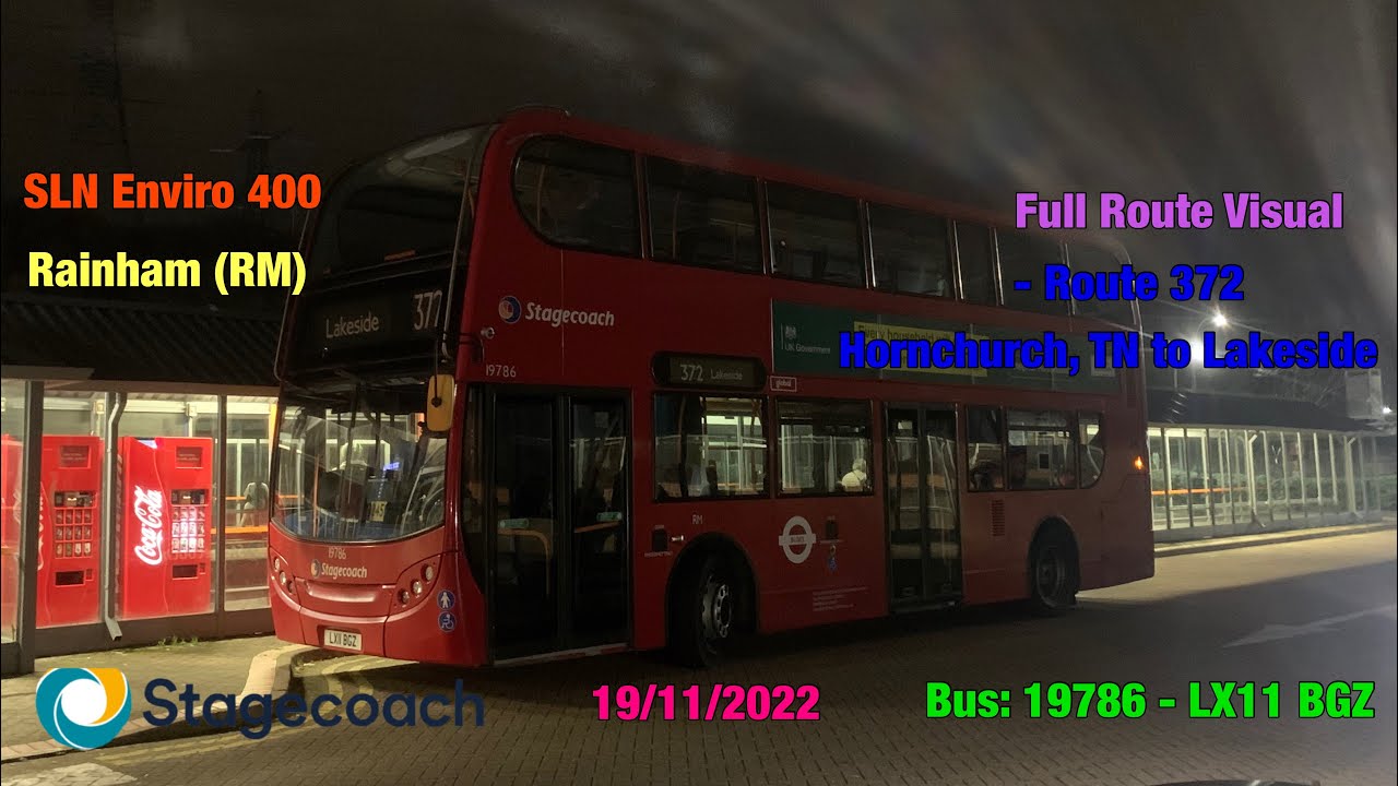 Route Visual~372: Hornchurch Town Centre - Lakeside | 19786 | LX11 BGZ