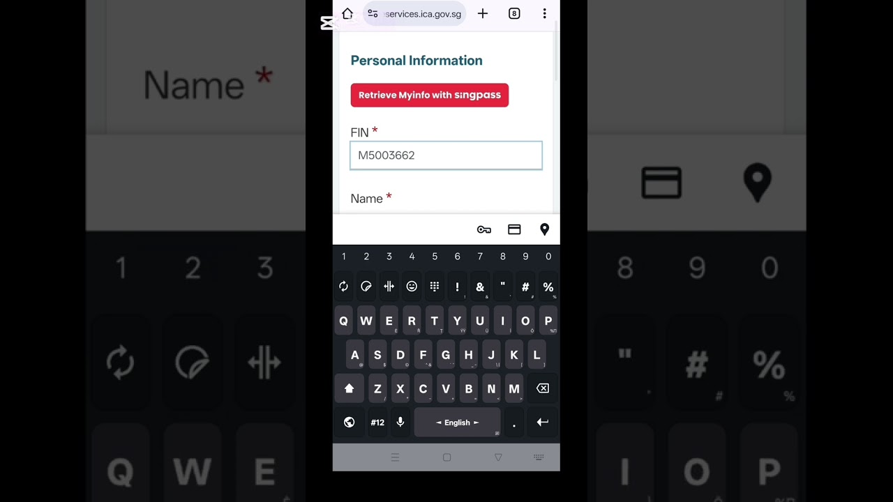 Singapore Arrival Form filling