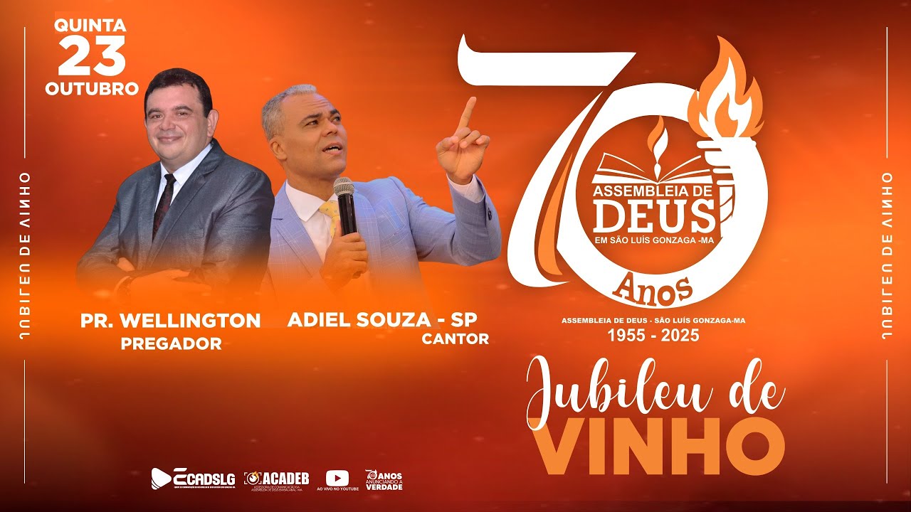 23/10/25,4 |  3ª NOITE DOS 70 ANOS DA ASSEMBLEIA DE DEUS EM SÃO LUIS GONZAGA