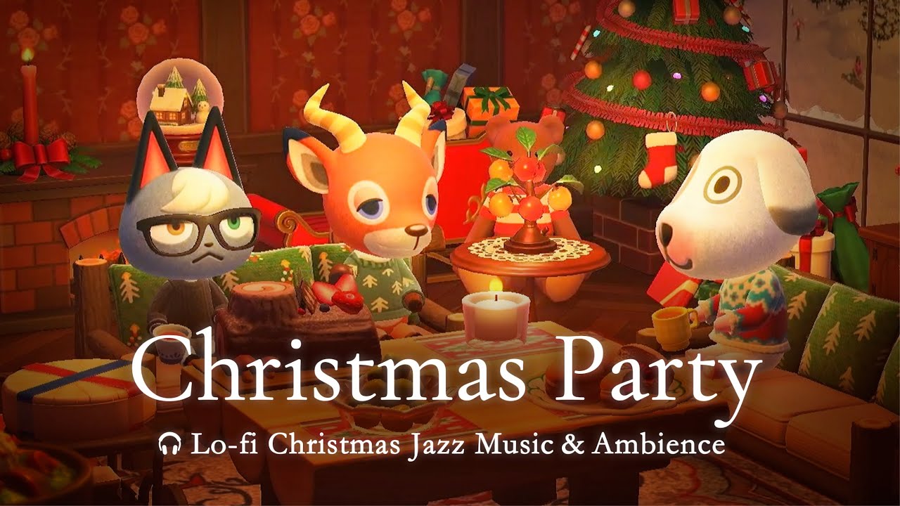 【あつ森BGM】暖炉のある部屋で過ごす楽しいクリスマス🎄Lo-fi Christmas BGM & 焚き火の環境音【作業用BGM / ACNH / 3時間】