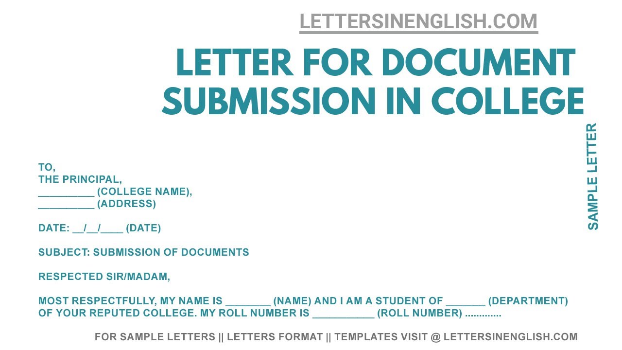 Letter for Document Submission &ndash; Submission of Documents Letter Format