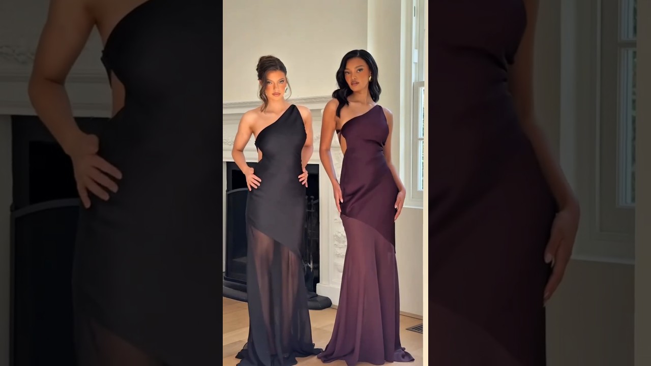 The Perfect🥀Our FABLE Gown refined in Black🖤and Plum🤎 #fashion #model #beauty #style #outfit #shorts