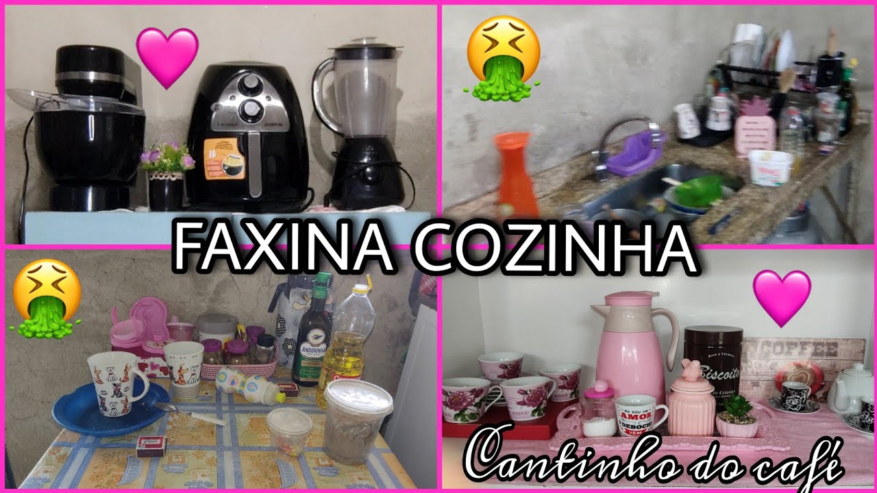 DIA DE FAXINA NA MINHA COZINHA l LIMPEI O MEU CANTINHO DO CAFÉ