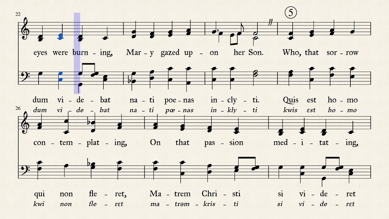 Stabat Mater - At the Cross Her Station Keeping - English/Latin Gregorian Chant