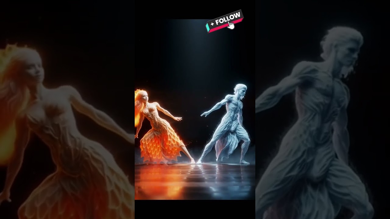 Mythical Fantasy Characters Dancing in Glowing 