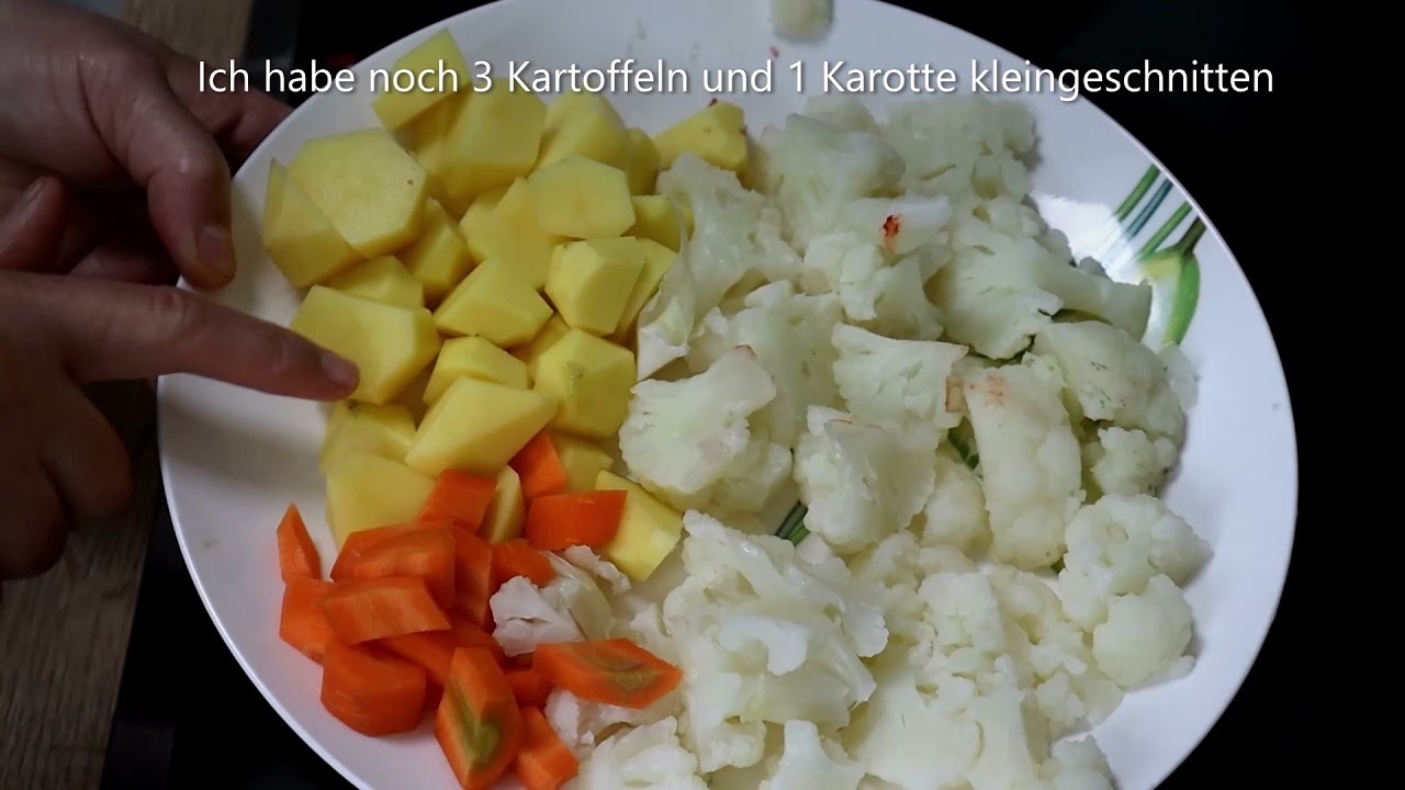 G&uuml;nstiges und schnelles Gem&uuml;se Eintopf Rezept mit Blumenkohl und Kartoffeln