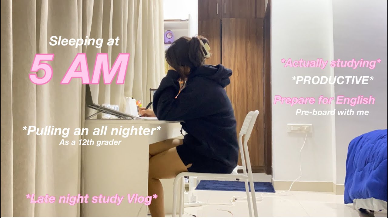 pulling an all-nighter as a 12th grader| THE REAL STRUGGLE🤯| *actually studying & productive*