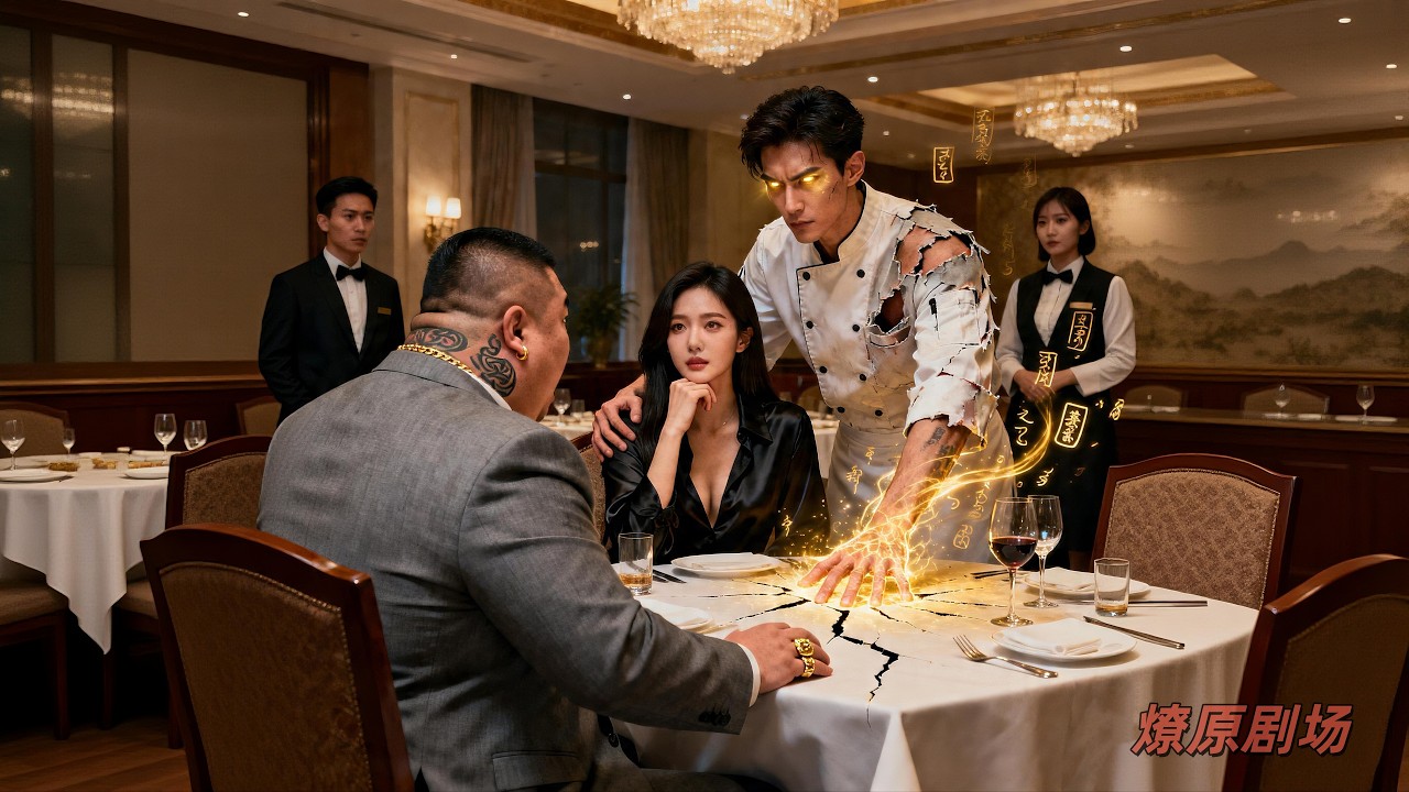 油膩男主管強佔美女總裁，怎料角落的廚師小夥竟是隱世天師，一掌拍碎桌子主管跪地求饒，女總裁開出億萬薪資帶他回家求當貼身保鏢！ #廚神天師