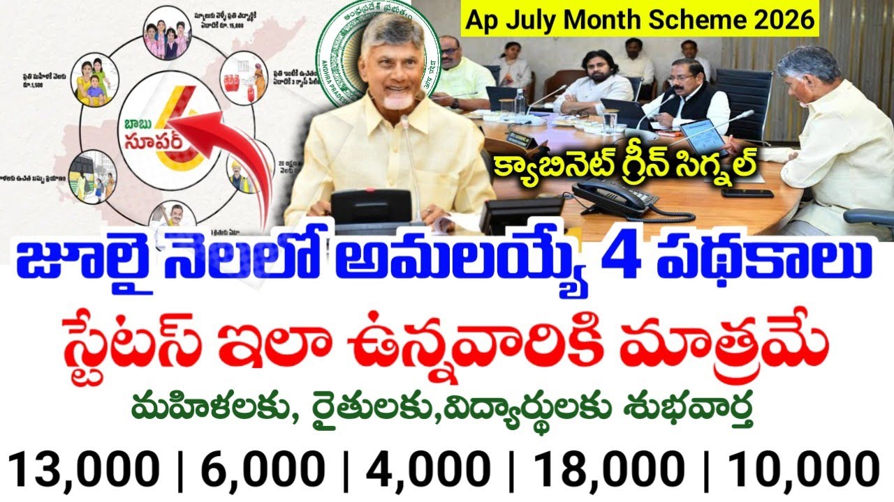 జూలై  నెలలో అమలయ్యే పథకాలు|Ap Upcoming July Month Schemes 2026|Ap July Schemes list 2026|