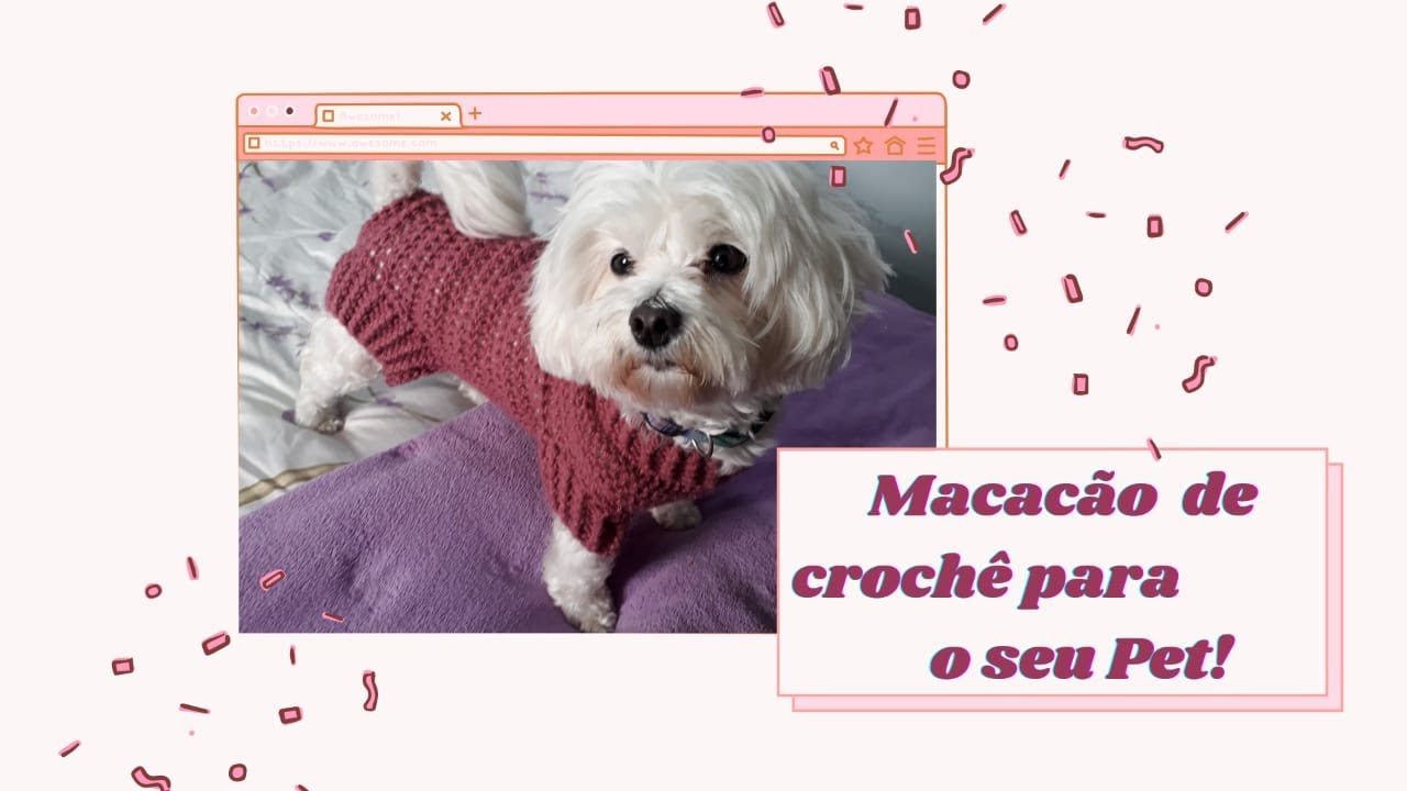 Macacão de crochê para o seu Pet