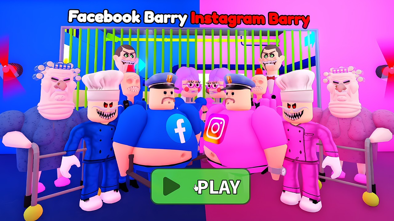 FACEBOOK BARRY vs INSTAGRAM BARRY Prison Run! #roblox #barryprisonrun