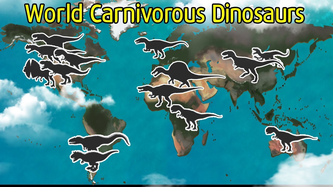 Dinosaur map | Carnivorous Dinosaur World Map | Carnivorous dinosaur world distribution map | 딩동TV
