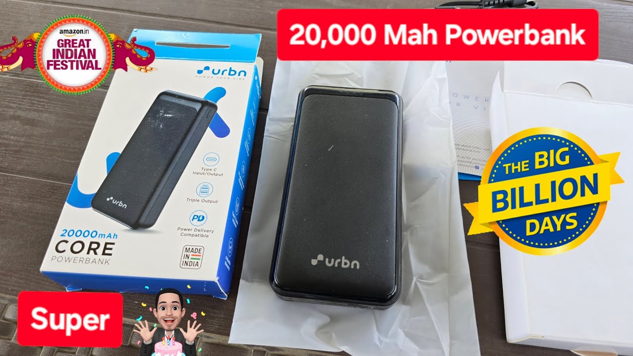 Urbn 20000 Mah 22.5 W Fast Charging Power Bank - Biggest Discount on Amazon Flipkart BBD Sale