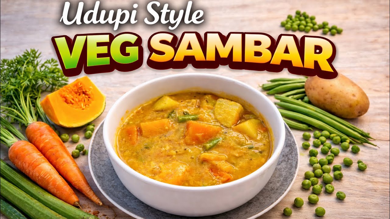 Vegetable Sambar Recipe #southindianrecipe #udupistyle #mangaloreanrecipe