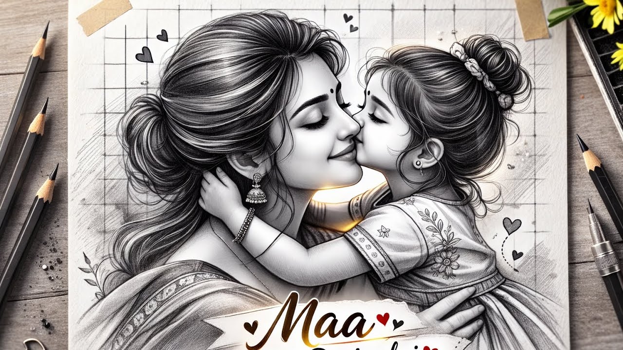 Beautiful Maa Beti Drawing ✍️ | Heart Touching Sketch Art | Mother Love