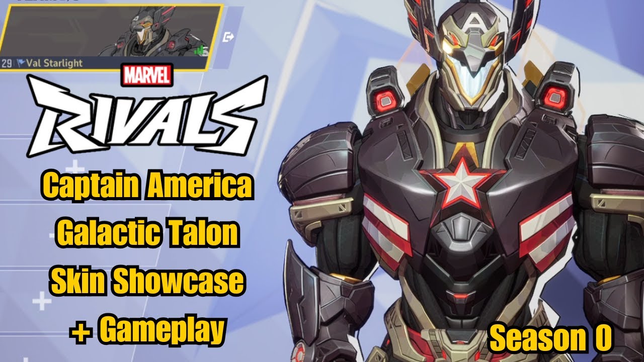 Captain America | Galactic Talon Skin Showcase | Marvel Rivals Gameplay | Season 0