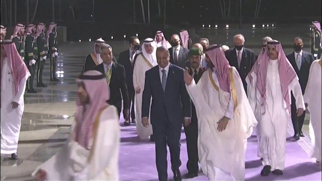 مشاهد لوصول رئيس الوزراء العراقي مصطفى الكاظمي إلى جدة