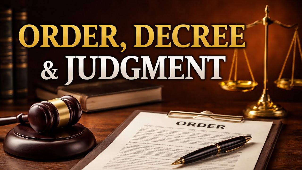 Difference between order | decree | judgment | Explain in hindi with example #order#decree#judgment 