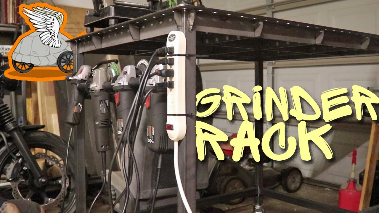 Angle Grinder Storage Rack Hanger on Welding Table
