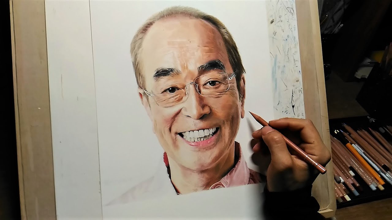 志村けん　色鉛筆画　Colord Pencil Drawing Ken Shimura