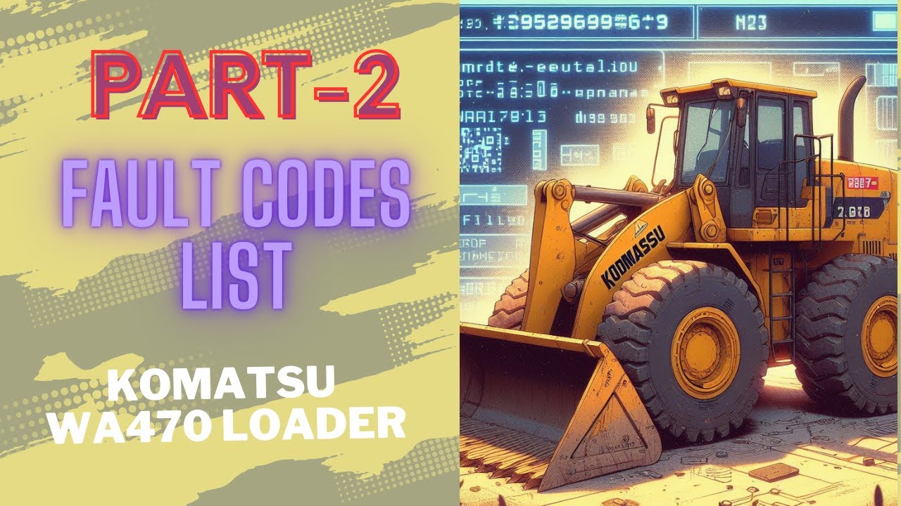 List Of Fault Codes Komatsu WA470-5 Loader || Part-2