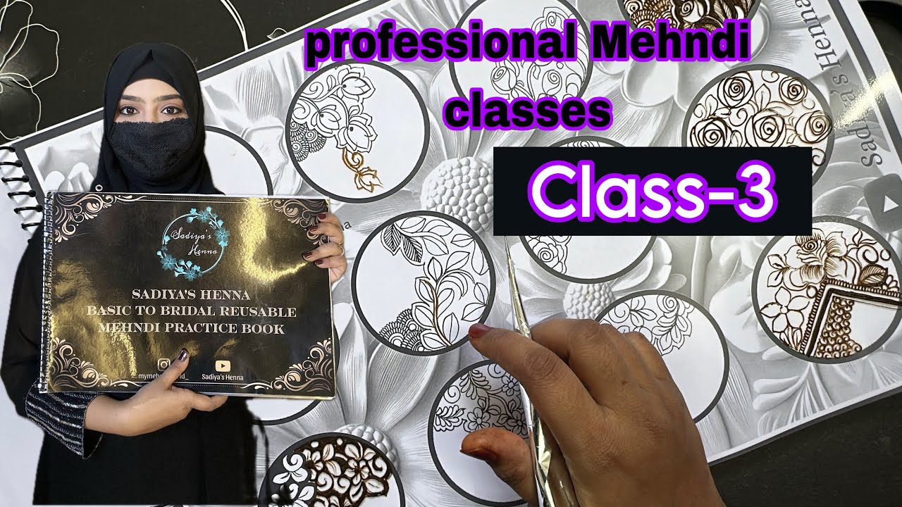 Mehndi class-3 | Reusable mehndi practice book | trending element | Cutwork mehndi designs