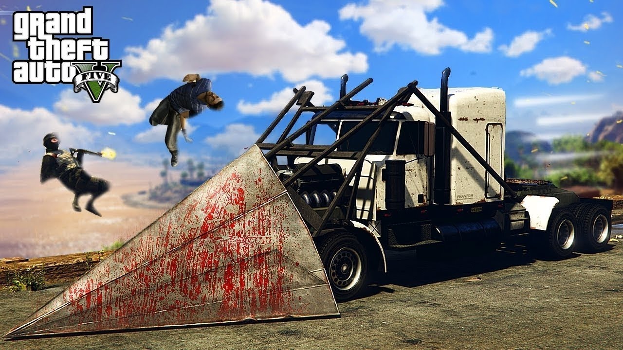 Grand Theft Auto V Phantom Wedge running from cops and destroying the city PART 29