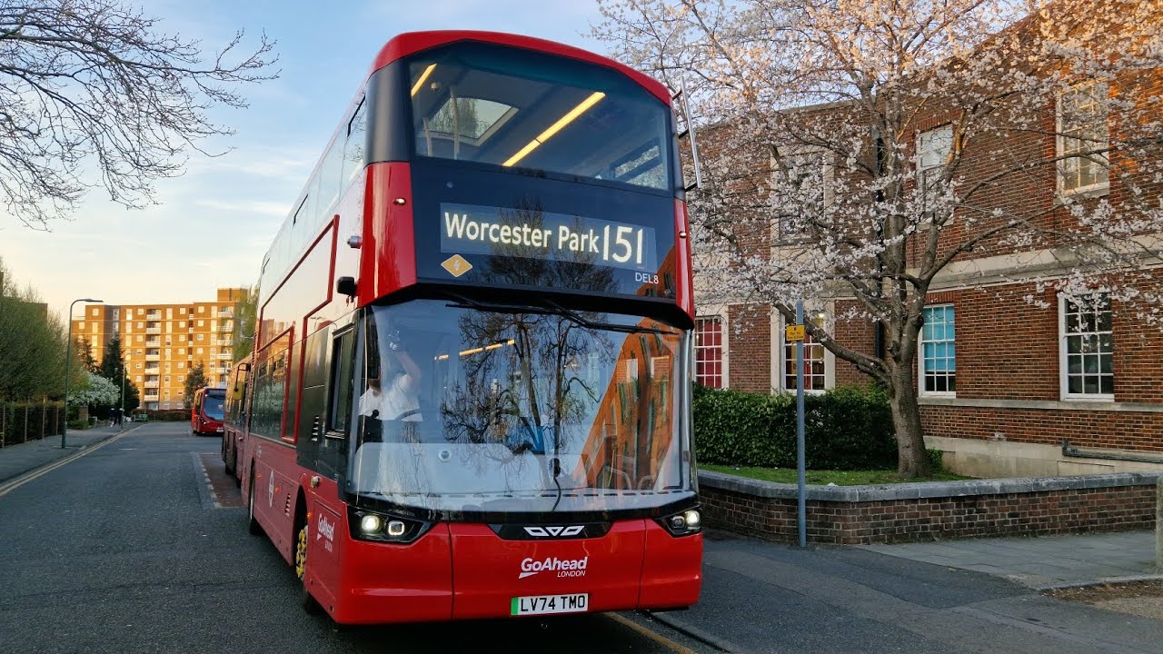 FULL ELECTROLINER JOURNEY | LONDON BUS 151 WORCESTER PARK - WALLINGTON (LV74TMO) DEL8
