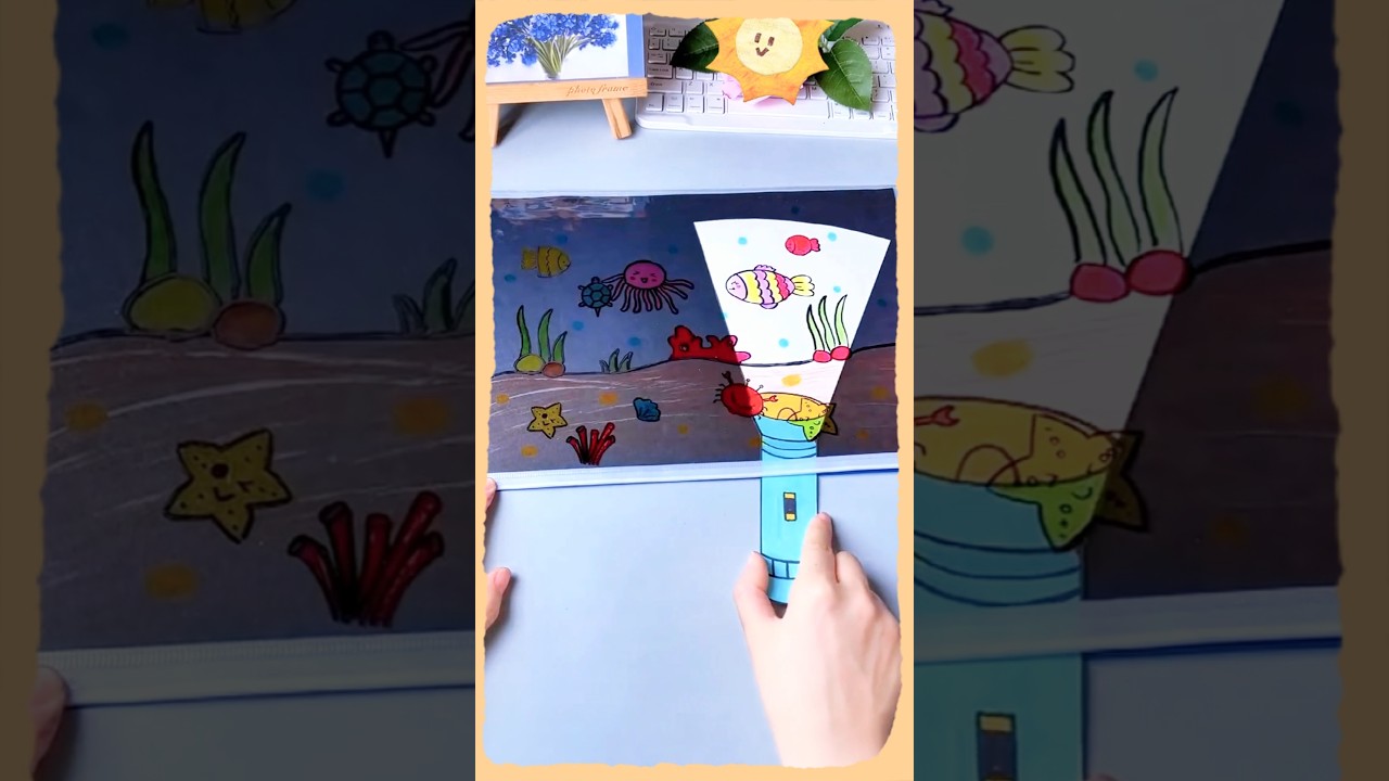 DIY Flashlight Ocean Craft 🌊✨ Reveal the Sea Animals! 
