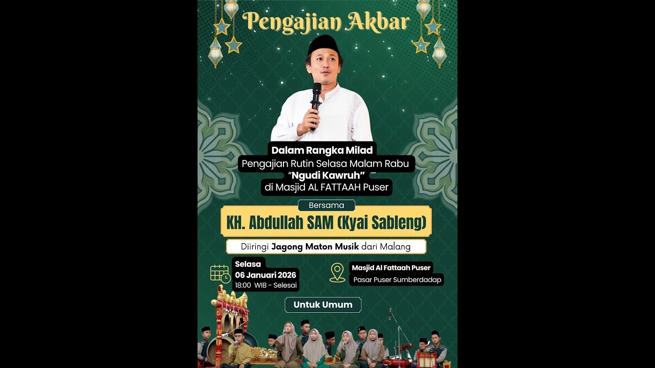 Pengajian Rutin Selasa Malam Rabu "Ngudi Kawruh" di Masjid AL FATTAAH Puser