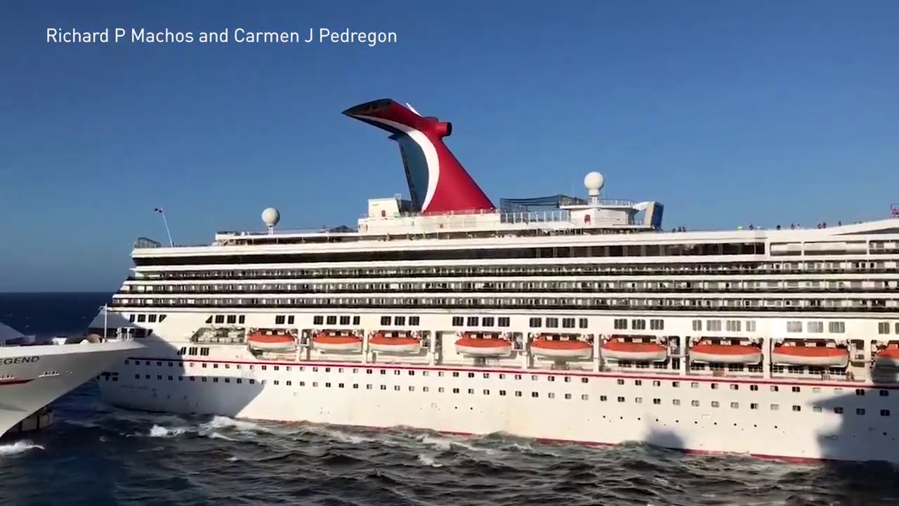 Two Carnival cruise ships collide at a dock in Cozumel